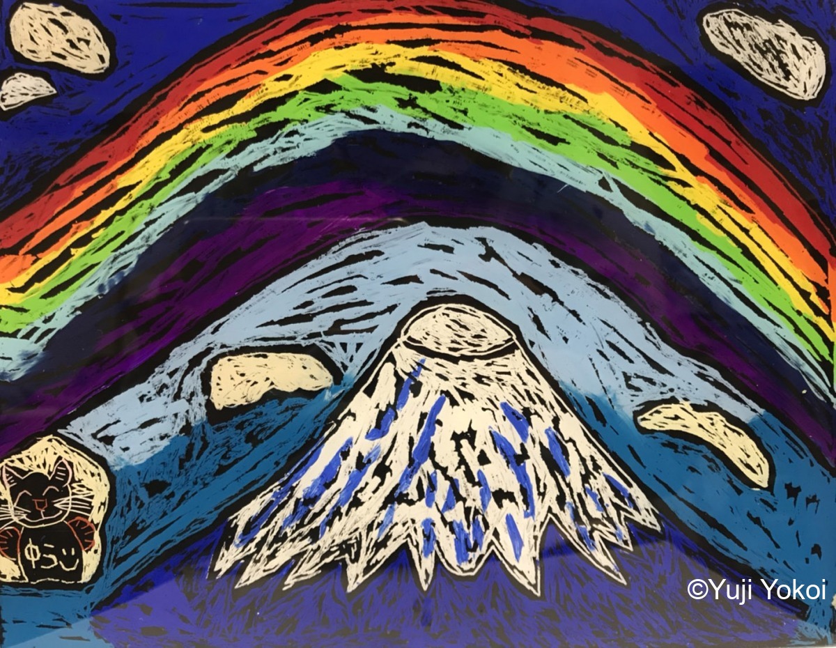 虹と富士山