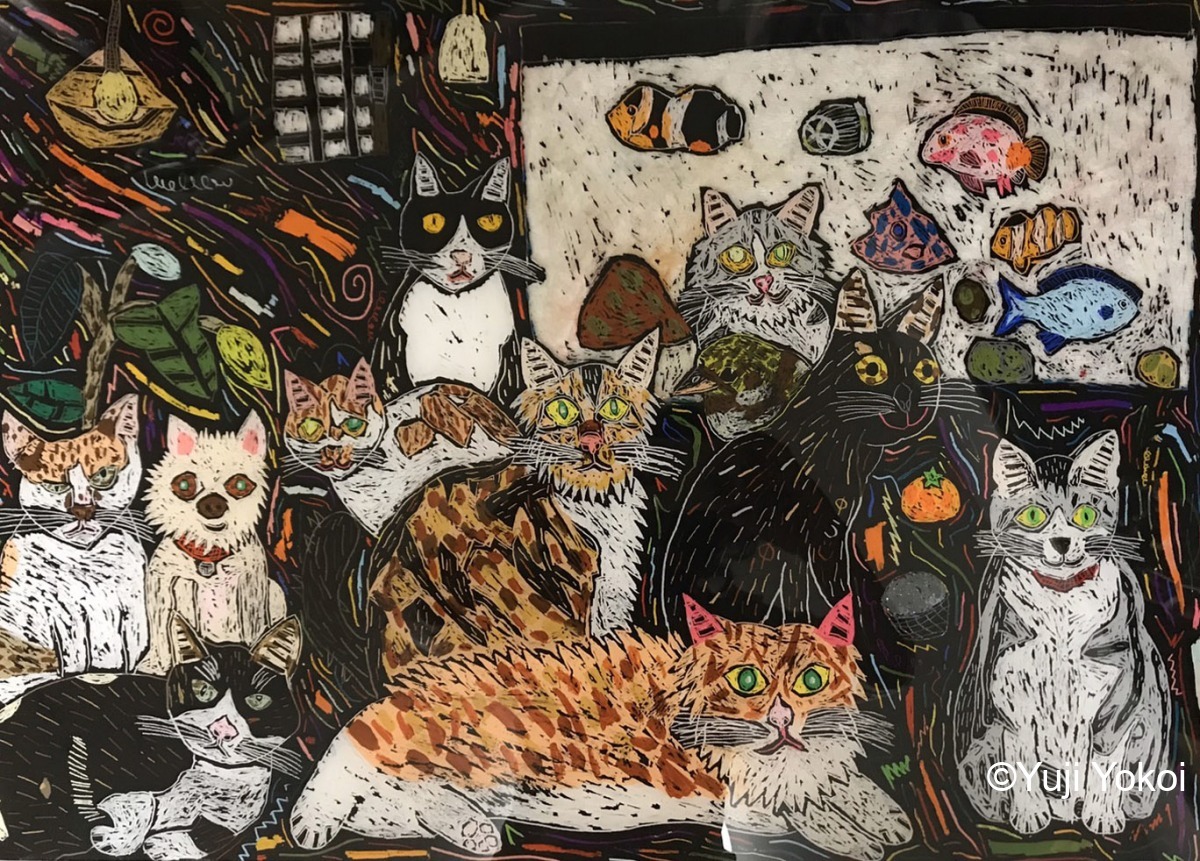 値引きする H家のたまと猫たち.jpg 絵画